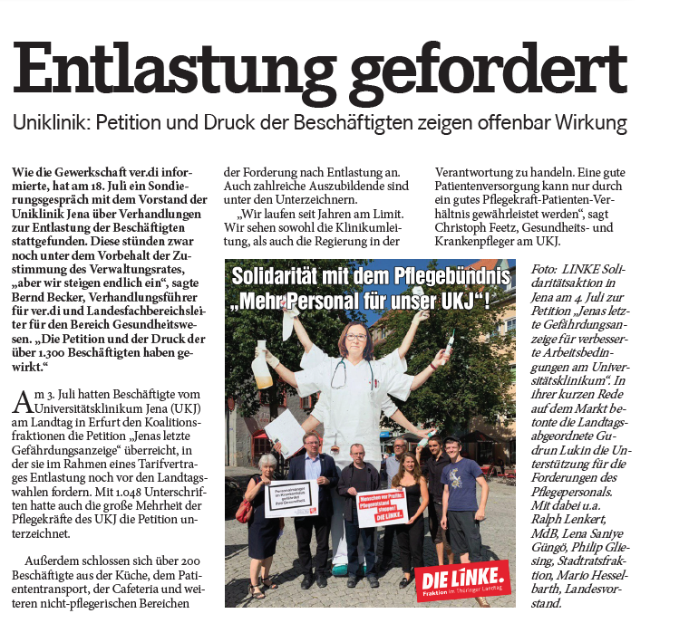 Entlastung gefordert